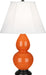 Small Double Gourd Accent Lamp with Ivory Stretched Fabric Shade - Lamps Expo