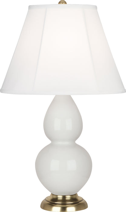 Small Double Gourd Accent Lamp with Ivory Stretched Fabric Shade - Lamps Expo