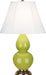 Small Double Gourd Accent Lamp with Ivory Stretched Fabric Shade - Lamps Expo