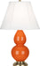 Small Double Gourd Accent Lamp with Ivory Stretched Fabric Shade - Lamps Expo