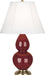 Small Double Gourd Accent Lamp with Ivory Stretched Fabric Shade - Lamps Expo