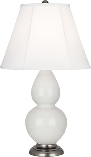 Small Double Gourd Accent Lamp with Ivory Stretched Fabric Shade - Lamps Expo