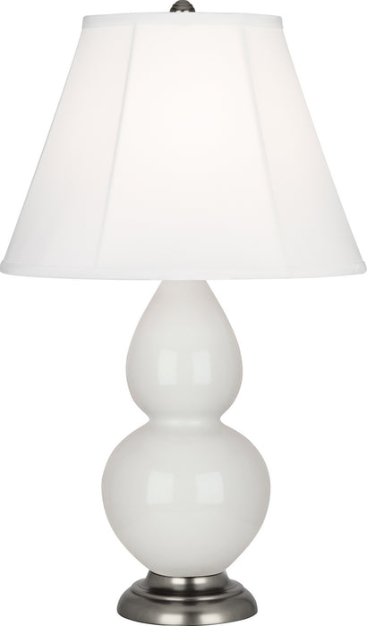 Small Double Gourd Accent Lamp with Ivory Stretched Fabric Shade - Lamps Expo