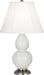 Small Double Gourd Accent Lamp with Ivory Stretched Fabric Shade - Lamps Expo