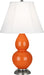 Small Double Gourd Accent Lamp with Ivory Stretched Fabric Shade - Lamps Expo