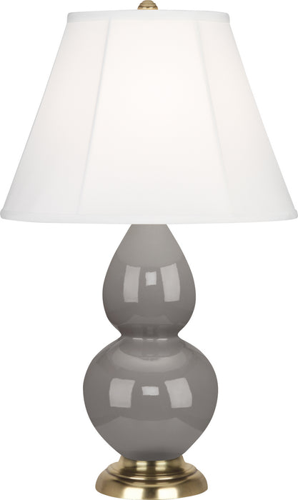 Small Double Gourd Accent Lamp with Ivory Stretched Fabric Shade - Lamps Expo