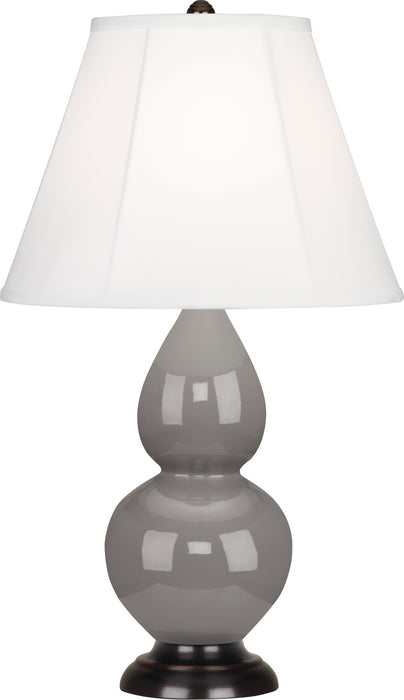 Small Double Gourd Accent Lamp with Ivory Stretched Fabric Shade - Lamps Expo