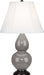 Small Double Gourd Accent Lamp with Ivory Stretched Fabric Shade - Lamps Expo