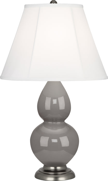 Small Double Gourd Accent Lamp with Ivory Stretched Fabric Shade - Lamps Expo