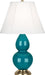 Small Double Gourd Accent Lamp with Ivory Stretched Fabric Shade - Lamps Expo