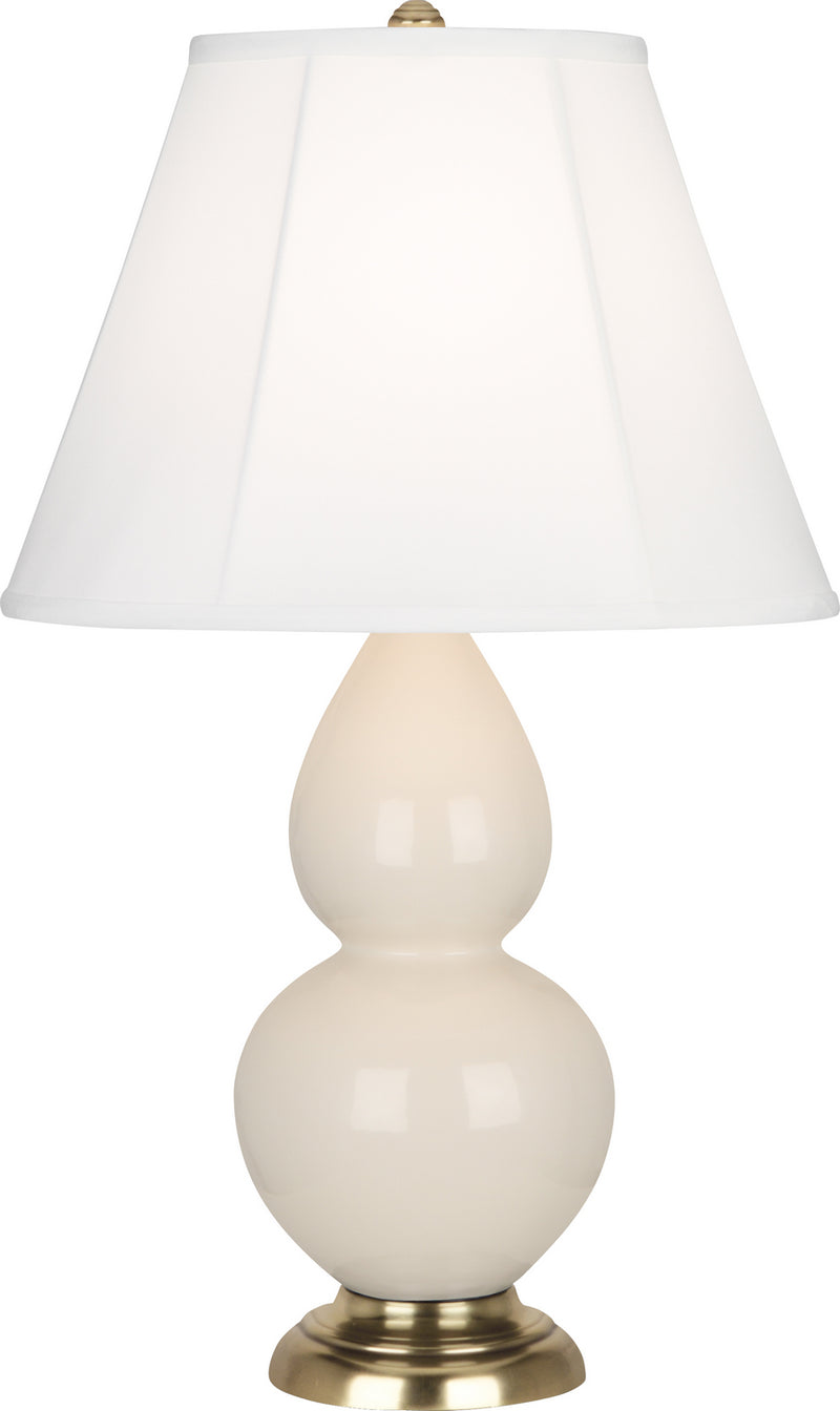 Small Double Gourd Accent Lamp with Ivory Stretched Fabric Shade - Lamps Expo