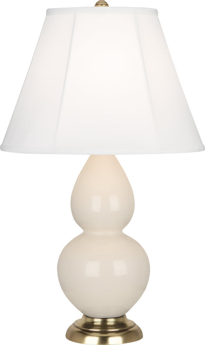 Small Double Gourd Accent Lamp with Ivory Stretched Fabric Shade - Lamps Expo