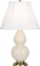 Small Double Gourd Accent Lamp with Ivory Stretched Fabric Shade - Lamps Expo