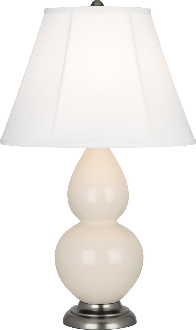 Small Double Gourd Accent Lamp with Ivory Stretched Fabric Shade - Lamps Expo