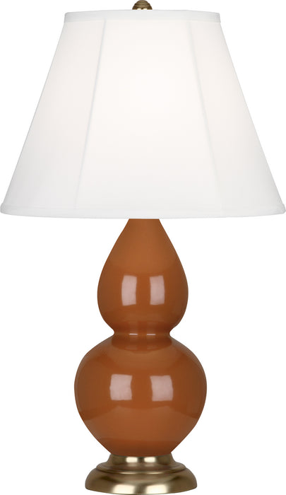 Small Double Gourd Accent Lamp with Ivory Stretched Fabric Shade - Lamps Expo