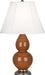 Small Double Gourd Accent Lamp with Ivory Stretched Fabric Shade - Lamps Expo