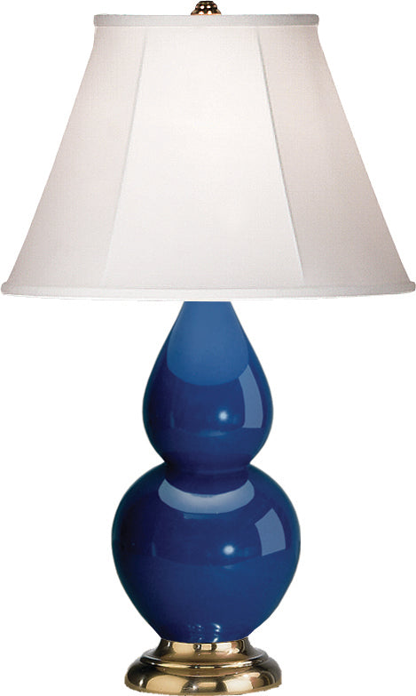 Small Double Gourd Accent Lamp with Ivory Stretched Fabric Shade - Lamps Expo