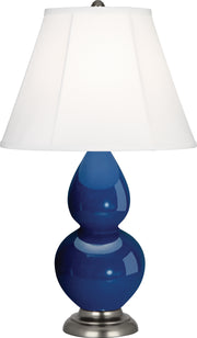 Small Double Gourd Accent Lamp with Ivory Stretched Fabric Shade - Lamps Expo