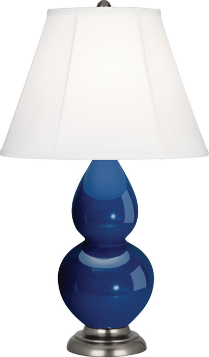 Small Double Gourd Accent Lamp with Ivory Stretched Fabric Shade - Lamps Expo