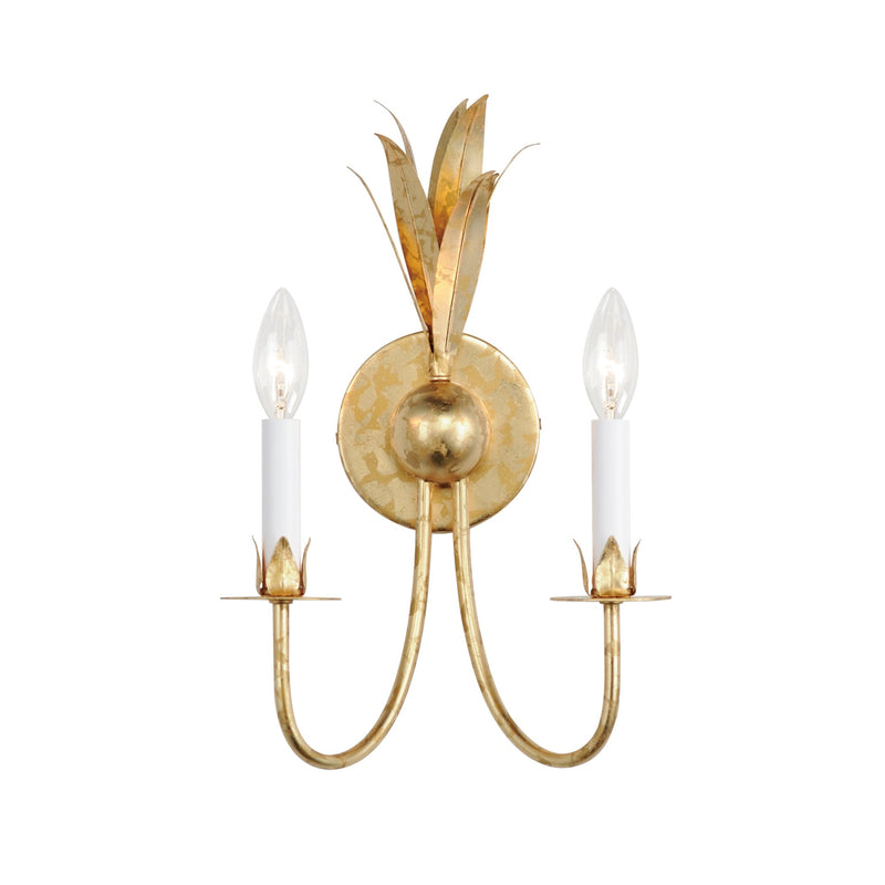 Paloma 2 Light Wall Sconce in Gold Leaf