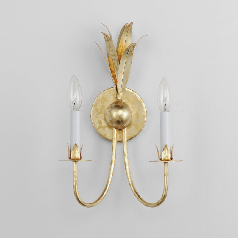 Paloma 2 Light Wall Sconce in Gold Leaf