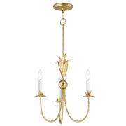 Paloma 3 Light Chandelier in Gold Leaf
