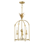 Paloma 3 Light Foyer Pendant in Gold Leaf
