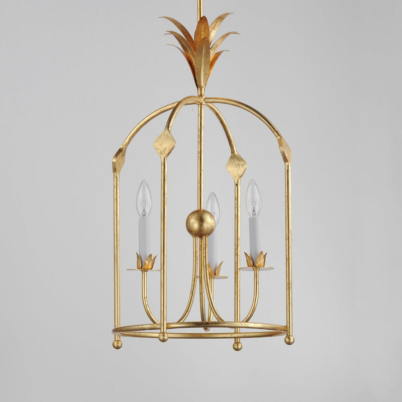 Paloma 3 Light Foyer Pendant in Gold Leaf