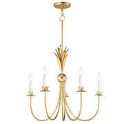 Paloma 5 Light Chandelier in Gold Leaf