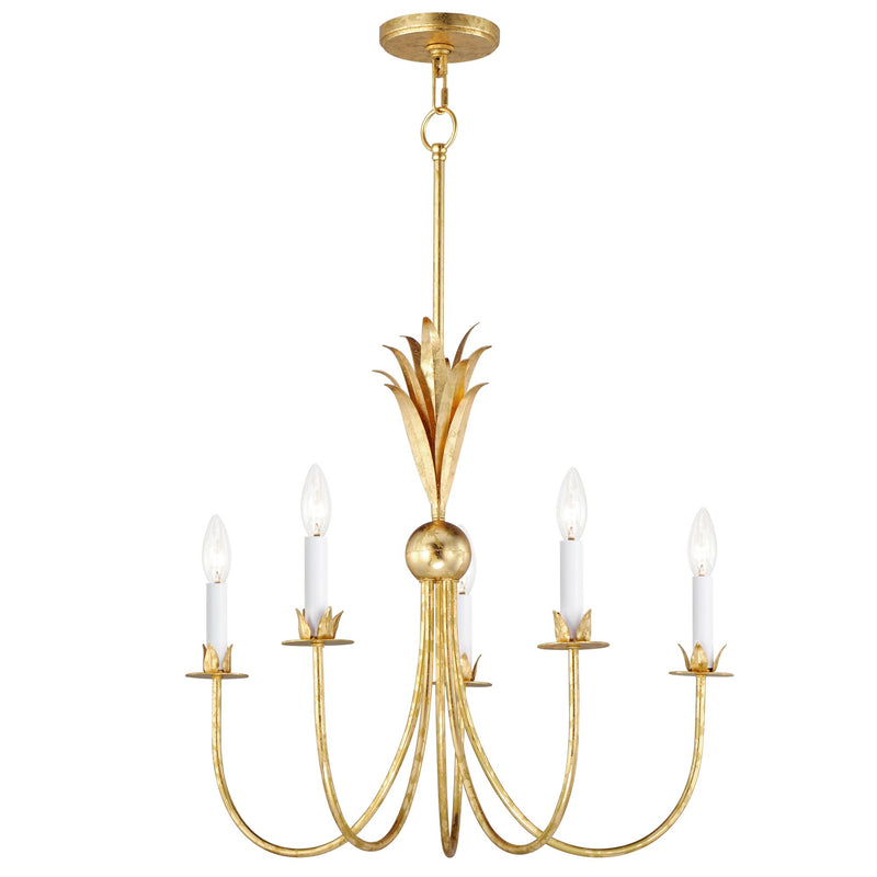 Paloma 5 Light Chandelier in Gold Leaf
