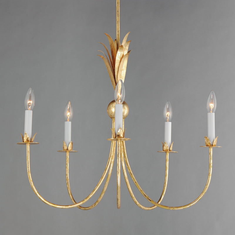 Paloma 5 Light Chandelier in Gold Leaf