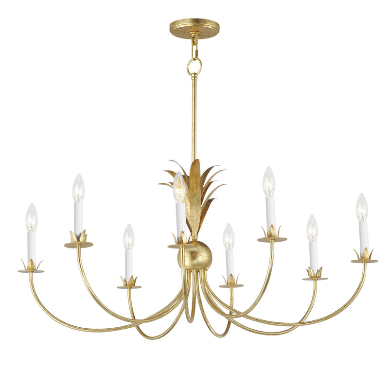 Paloma 8 Light Chandelier in Gold Leaf