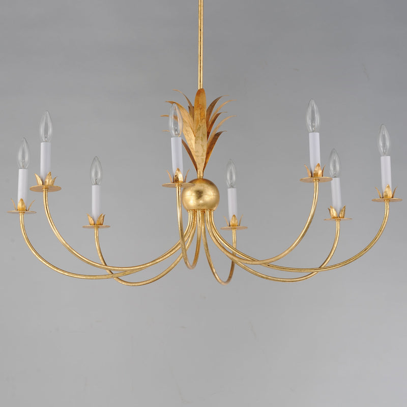 Paloma 8 Light Chandelier in Gold Leaf
