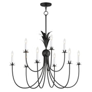 Paloma 9 Light Chandelier in Anthracite