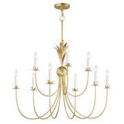 Paloma 9 Light Chandelier in Gold Leaf