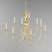 Paloma 9 Light Chandelier in Gold Leaf