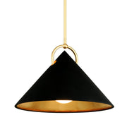 Charm Pendant in Gold Leaf / Soft Black