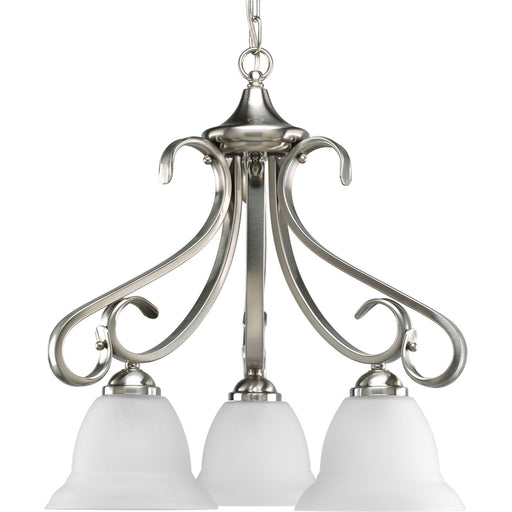 Torino Three Light Chandelier in Brushed Nickel