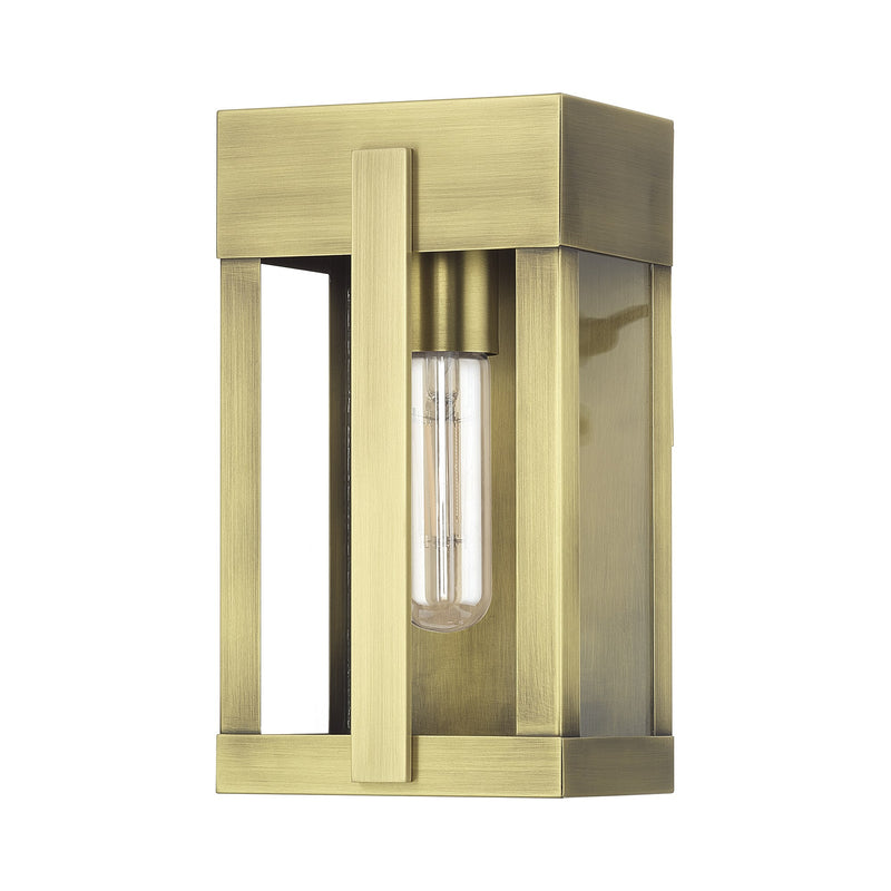 Berksford Small Outdoor Wall Lantern in Antique Brass