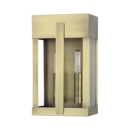 Berksford 2-Light Medium Outdoor Wall Lantern in Antique Brass