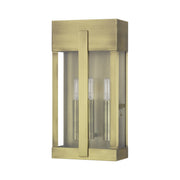 Berksford 3-Light Large Outdoor Wall Lantern in Antique Brass