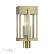Berksford 2-Light Large Outdoor Post Light in Antique Brass