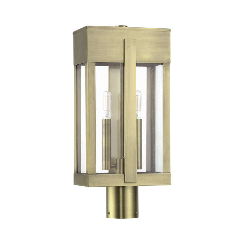 Berksford 2-Light Large Outdoor Post Light in Antique Brass