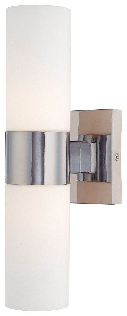 2-Light Etched Opal Bath Vanity Light in Chrome