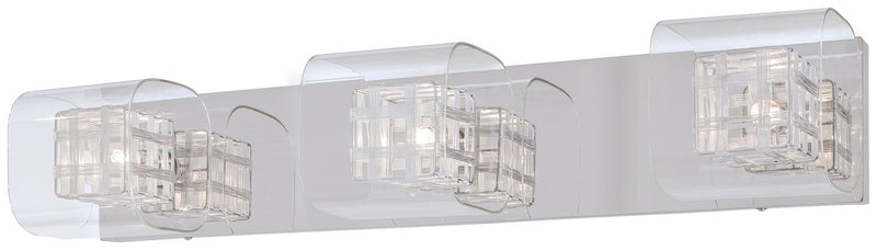 Jewel Box 3-Light Bath Vanity Light in Chrome