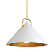 Charm Pendant in Gold Leaf / White