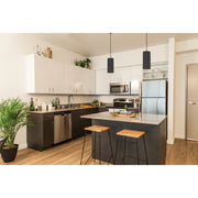 Pilson XL Tall Pendant in Matte Black