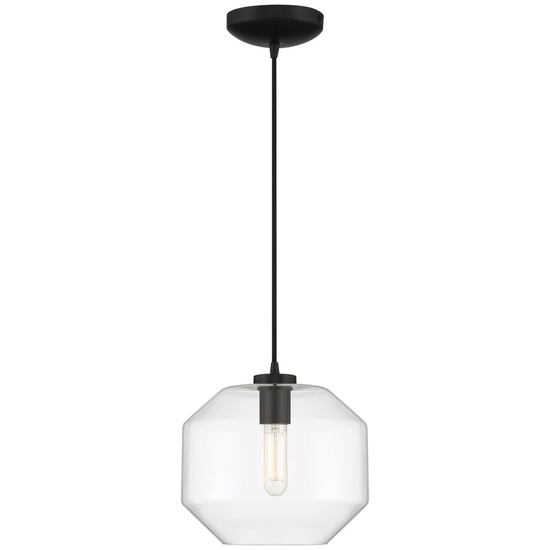 Clarity 9.5" LED Mini Pendant in Black