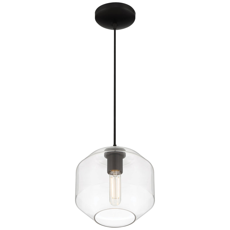 Clarity 9.5" LED Mini Pendant in Black