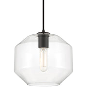 Clarity 9.5" LED Mini Pendant in Black